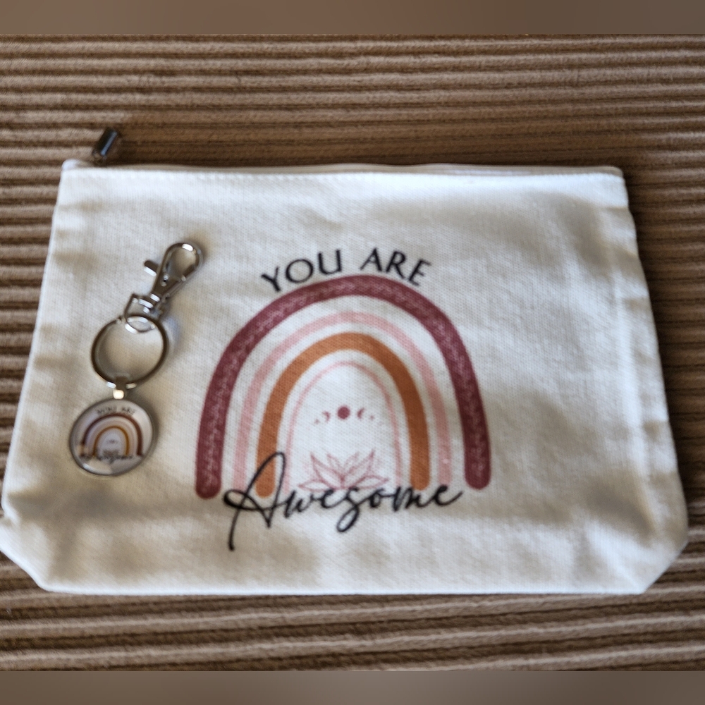 "You are Awesome" Canvas Bag and Keychain Set